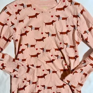 Dachshund Print Long Sleeve Shirt